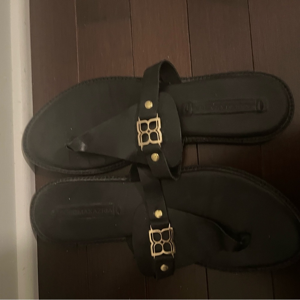 Black Sandals with Gold Accent